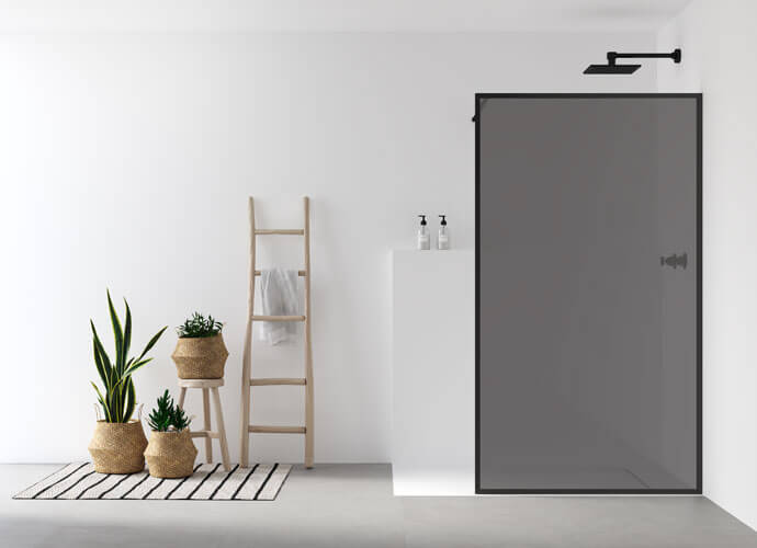 Mampara ducha perfil acabado negro a medida Profiltek fn2001